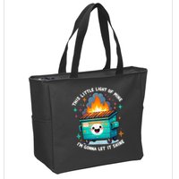 Funny This Little Light Of Mine Lil Dumpster Fire Zip Tote Bag