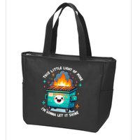Funny This Little Light Of Mine Lil Dumpster Fire Zip Tote Bag