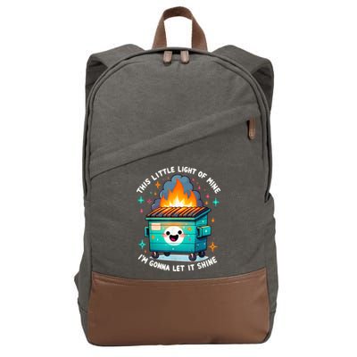 Funny This Little Light Of Mine Lil Dumpster Fire Cotton Canvas Backpack