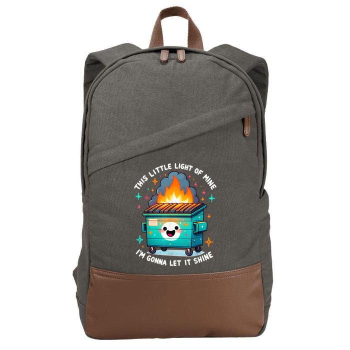 Funny This Little Light Of Mine Lil Dumpster Fire Cotton Canvas Backpack
