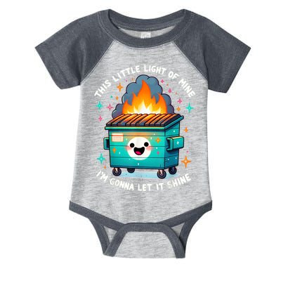 Funny This Little Light Of Mine Lil Dumpster Fire Infant Baby Jersey Bodysuit