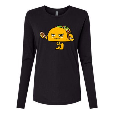 Football Taco Lover Womens Cotton Relaxed Long Sleeve T-Shirt