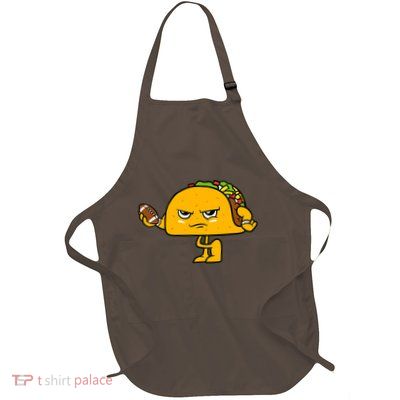 Football Taco Lover Full-Length Apron With Pockets