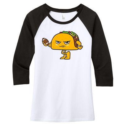 Football Taco Lover Women's Tri-Blend 3/4-Sleeve Raglan Shirt