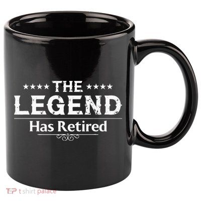 Funny The Legend Has Retired Gift For Men Women Retirement 11oz C Handle Ceramic Mug