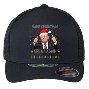 Funny Trump Make Christmas Great Again Ugly Sweater Xmas Flexfit Unipanel Trucker Cap