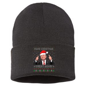 Funny Trump Make Christmas Great Again Ugly Sweater Xmas Sustainable Knit Beanie