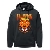 Funny Trumpkin Make Halloween Great Again America Humor Performance Fleece Hoodie