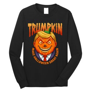 Funny Trumpkin Make Halloween Great Again America Humor Long Sleeve Shirt