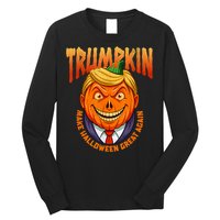 Funny Trumpkin Make Halloween Great Again America Humor Long Sleeve Shirt