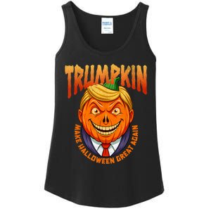 Funny Trumpkin Make Halloween Great Again America Humor Ladies Essential Tank