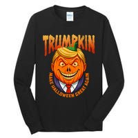 Funny Trumpkin Make Halloween Great Again America Humor Tall Long Sleeve T-Shirt