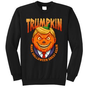 Funny Trumpkin Make Halloween Great Again America Humor Tall Sweatshirt