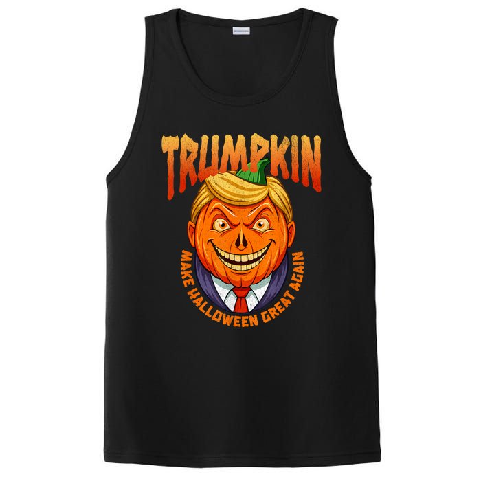 Funny Trumpkin Make Halloween Great Again America Humor PosiCharge Competitor Tank