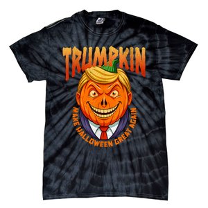 Funny Trumpkin Make Halloween Great Again America Humor Tie-Dye T-Shirt