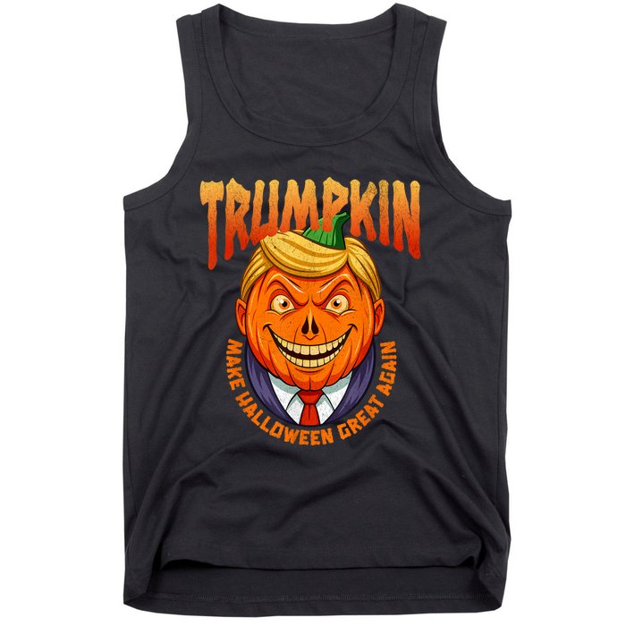 Funny Trumpkin Make Halloween Great Again America Humor Tank Top