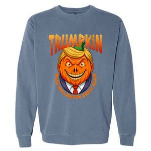 Funny Trumpkin Make Halloween Great Again America Humor Garment-Dyed Sweatshirt