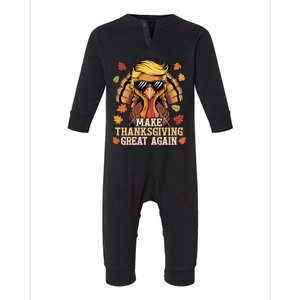 Funny Trump Make Thanksgiving Great Again Turkey Day Trump Gift Infant Fleece One Piece