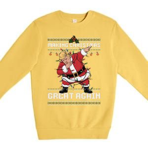 Funny Trump Making Make Christmas Great Again Ugly Christmas Premium Crewneck Sweatshirt