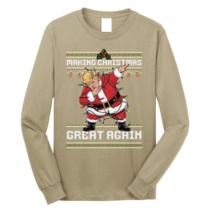 Funny Trump Making Make Christmas Great Again Ugly Christmas Long Sleeve Shirt