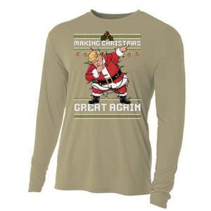 Funny Trump Making Make Christmas Great Again Ugly Christmas Cooling Performance Long Sleeve Crew