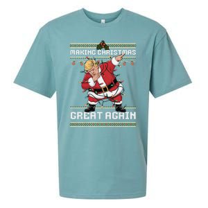 Funny Trump Making Make Christmas Great Again Ugly Christmas Sueded Cloud Jersey T-Shirt