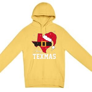 Funny Texas Merry Texmas Christmas State Santa Hat Clothing Premium Pullover Hoodie