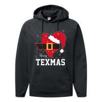 Funny Texas Merry Texmas Christmas State Santa Hat Clothing Performance Fleece Hoodie