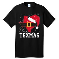 Funny Texas Merry Texmas Christmas State Santa Hat Clothing Tall T-Shirt