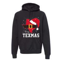 Funny Texas Merry Texmas Christmas State Santa Hat Clothing Premium Hoodie