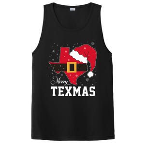 Funny Texas Merry Texmas Christmas State Santa Hat Clothing PosiCharge Competitor Tank