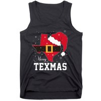 Funny Texas Merry Texmas Christmas State Santa Hat Clothing Tank Top