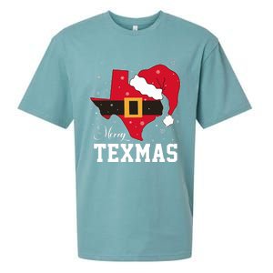 Funny Texas Merry Texmas Christmas State Santa Hat Clothing Sueded Cloud Jersey T-Shirt