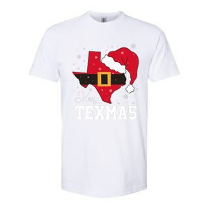 Funny Texas Merry Texmas Christmas State Santa Hat Clothing Softstyle CVC T-Shirt