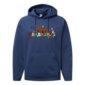 Funny Thanksmas Merry Thanksmas Thanksgiving Christmas Performance Fleece Hoodie