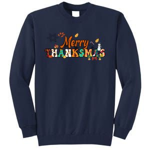 Funny Thanksmas Merry Thanksmas Thanksgiving Christmas Tall Sweatshirt