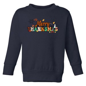 Funny Thanksmas Merry Thanksmas Thanksgiving Christmas Toddler Sweatshirt