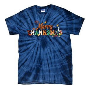 Funny Thanksmas Merry Thanksmas Thanksgiving Christmas Tie-Dye T-Shirt