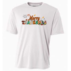 Funny Thanksmas Merry Thanksmas Thanksgiving Christmas Cooling Performance Crew T-Shirt