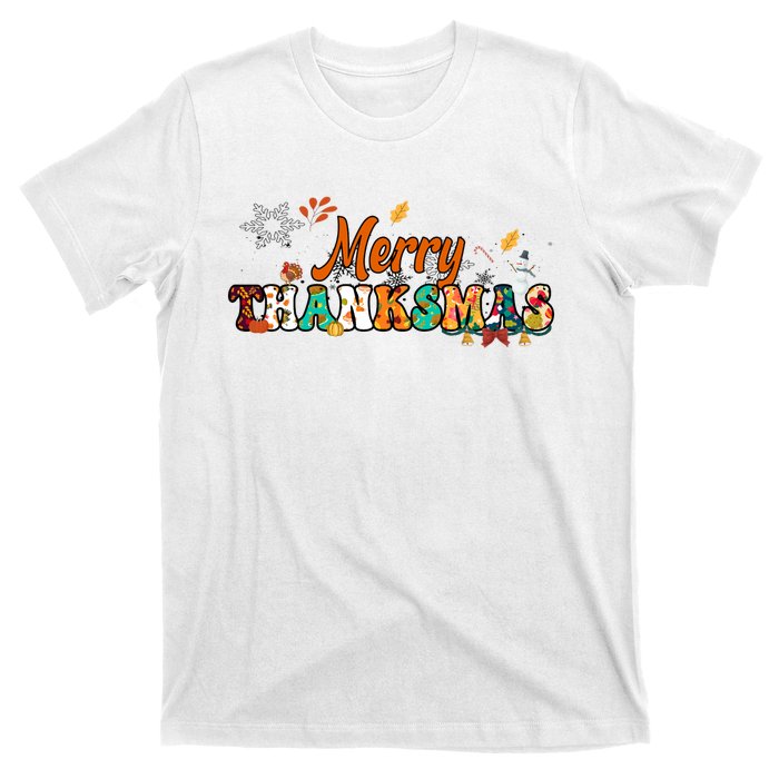 Funny Thanksmas Merry Thanksmas Thanksgiving Christmas T-Shirt