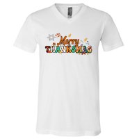 Funny Thanksmas Merry Thanksmas Thanksgiving Christmas V-Neck T-Shirt