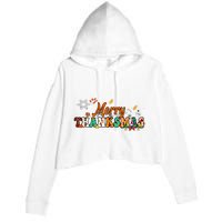 Funny Thanksmas Merry Thanksmas Thanksgiving Christmas Crop Fleece Hoodie