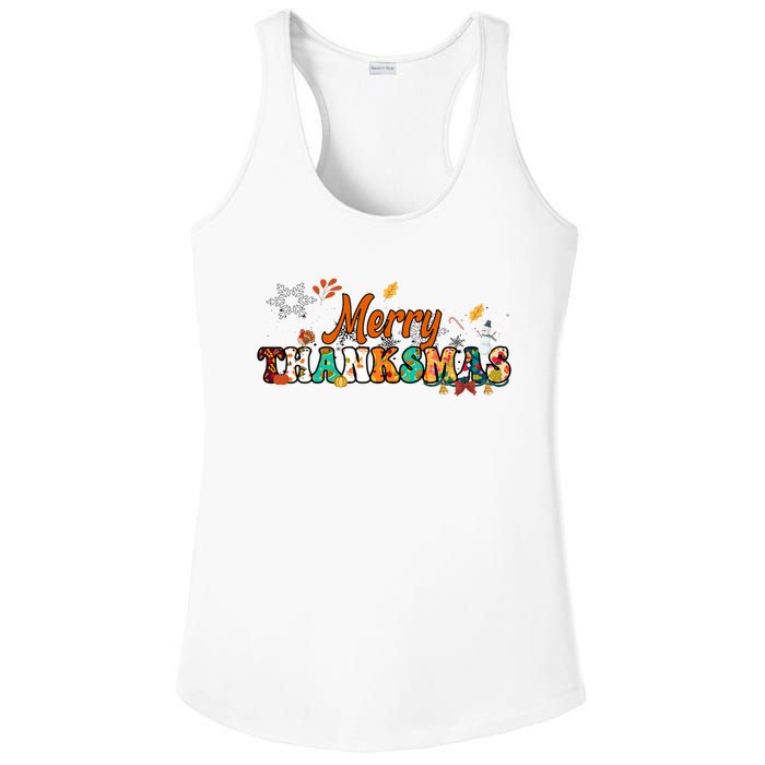 Funny Thanksmas Merry Thanksmas Thanksgiving Christmas Ladies PosiCharge Competitor Racerback Tank