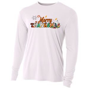 Funny Thanksmas Merry Thanksmas Thanksgiving Christmas Cooling Performance Long Sleeve Crew