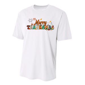 Funny Thanksmas Merry Thanksmas Thanksgiving Christmas Performance Sprint T-Shirt