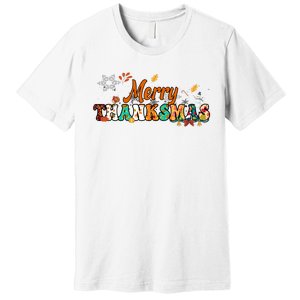 Funny Thanksmas Merry Thanksmas Thanksgiving Christmas Premium T-Shirt