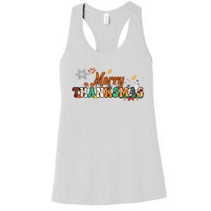 Funny Thanksmas Merry Thanksmas Thanksgiving Christmas Women's Racerback Tank