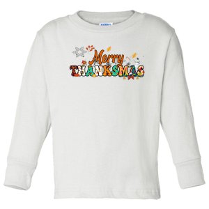 Funny Thanksmas Merry Thanksmas Thanksgiving Christmas Toddler Long Sleeve Shirt