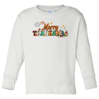 Funny Thanksmas Merry Thanksmas Thanksgiving Christmas Toddler Long Sleeve Shirt