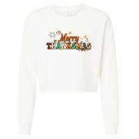 Funny Thanksmas Merry Thanksmas Thanksgiving Christmas Cropped Pullover Crew